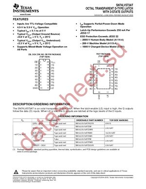 SN74LV573ATDGVRE4 datasheet  